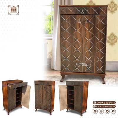 قیمت جاکفشی دو درب کشودار نما ام دی اف وکیوم پایه فایبر