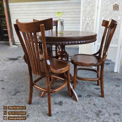 فروش ویژه میز ناهارخوری چوبی قسطی 3 نفره مدل لهستانی با میز عروس