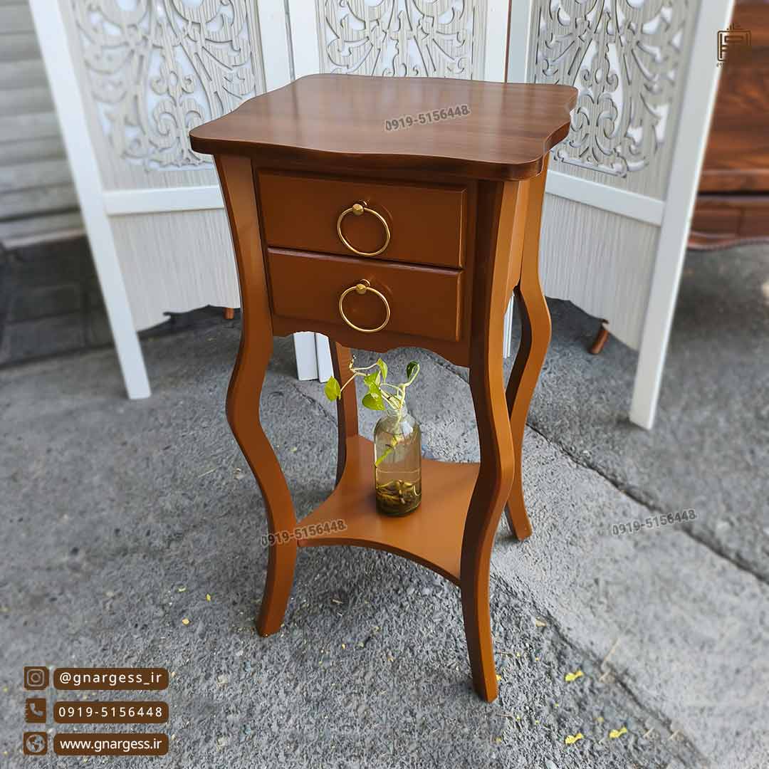 فروش قسطی میز تلفن خمره ایی دو کشو